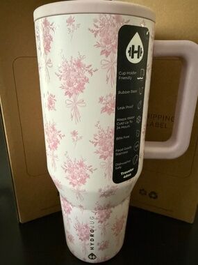 NEW HydroJug Bouquet - 40 oz Pink Floral Traveler